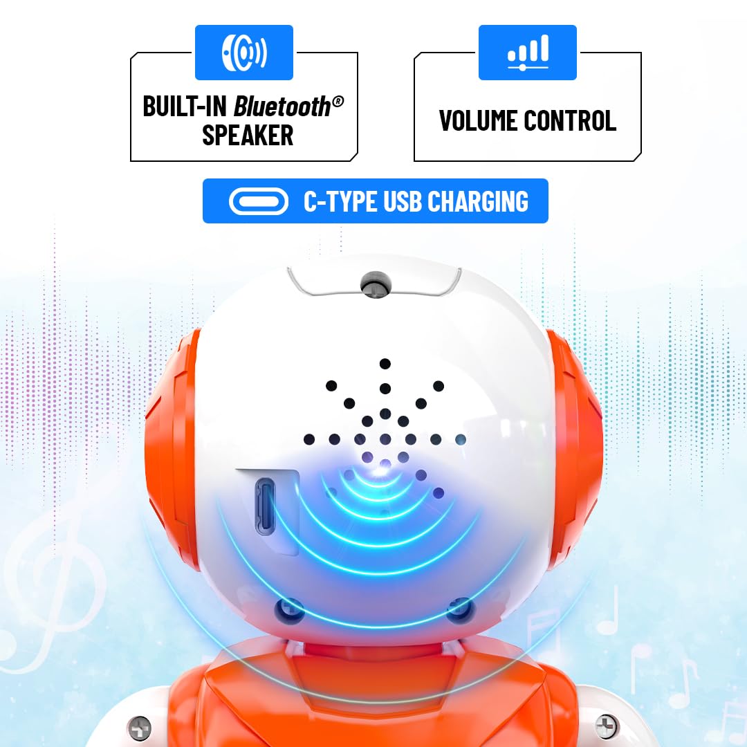 Mirana Moonwalker | Smart Interactive Walking & Talking Robot | USB Rechargeable Type-C | in-Built Bluetooth Speaker | Remote & App Controlled Toy for Kids 2+ 3+ 4+ 5+ 6+ Years (Light Grey)
