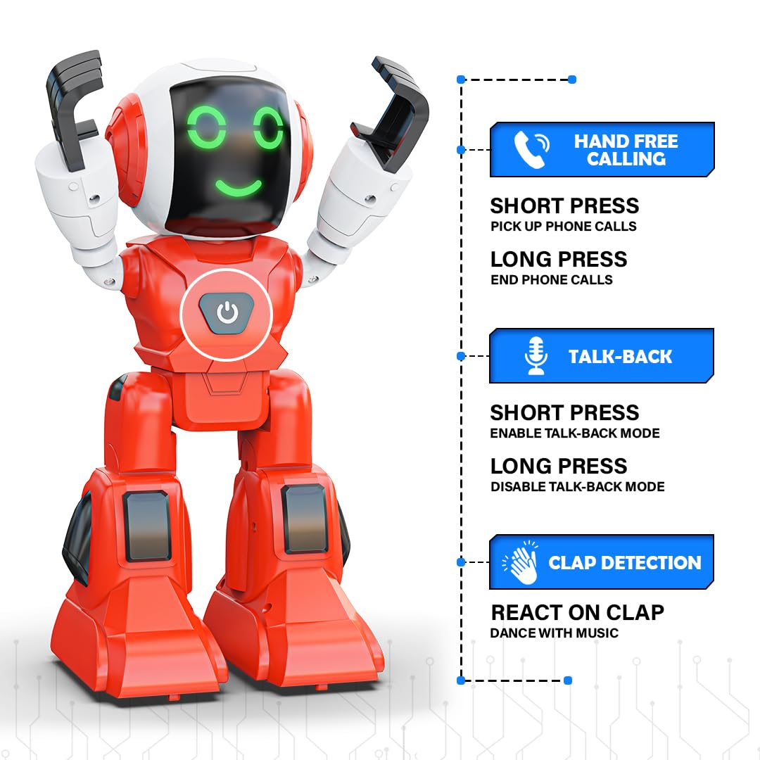 Mirana Moonwalker | Smart Interactive Walking & Talking Robot | USB Rechargeable Type-C | in-Built Bluetooth Speaker | Remote & App Controlled Toy for Kids 2+ 3+ 4+ 5+ 6+ Years (Light Grey)