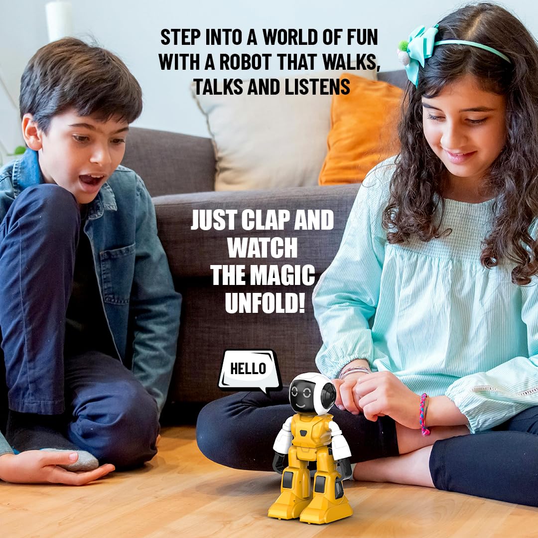 Mirana Moonwalker | Smart Interactive Walking & Talking Robot | USB Rechargeable Type-C | in-Built Bluetooth Speaker | Remote & App Controlled Toy for Kids 2+ 3+ 4+ 5+ 6+ Years (Light Grey)