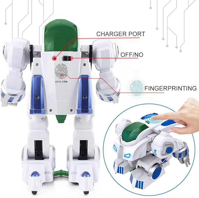 Magicwand R/C Rechargeable 2-in-1 FingerTouch Deformation Gesture Sensing,Intelligent Prog Smart Robot for Kids