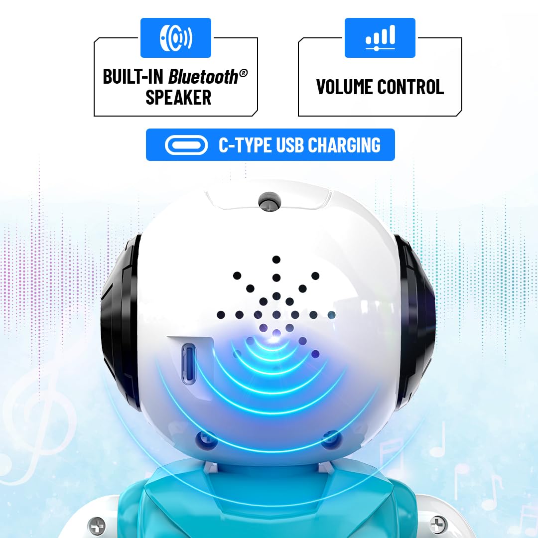 Mirana Moonwalker | Smart Interactive Walking & Talking Robot | USB Rechargeable Type-C | in-Built Bluetooth Speaker | Remote & App Controlled Toy for Kids 2+ 3+ 4+ 5+ 6+ Years (Light Grey)