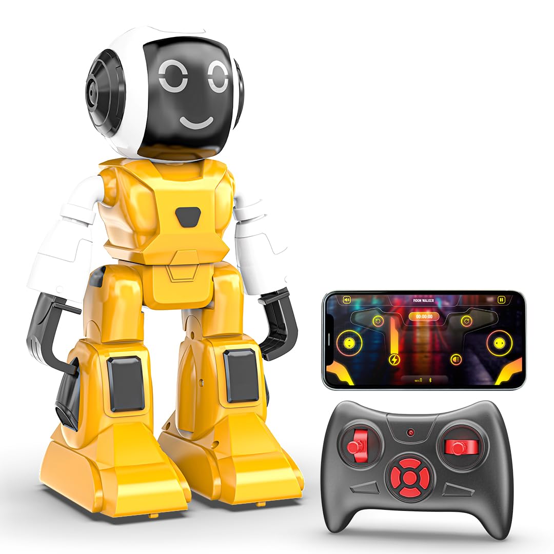 Mirana Moonwalker | Smart Interactive Walking & Talking Robot | USB Rechargeable Type-C | in-Built Bluetooth Speaker | Remote & App Controlled Toy for Kids 2+ 3+ 4+ 5+ 6+ Years (Light Grey)