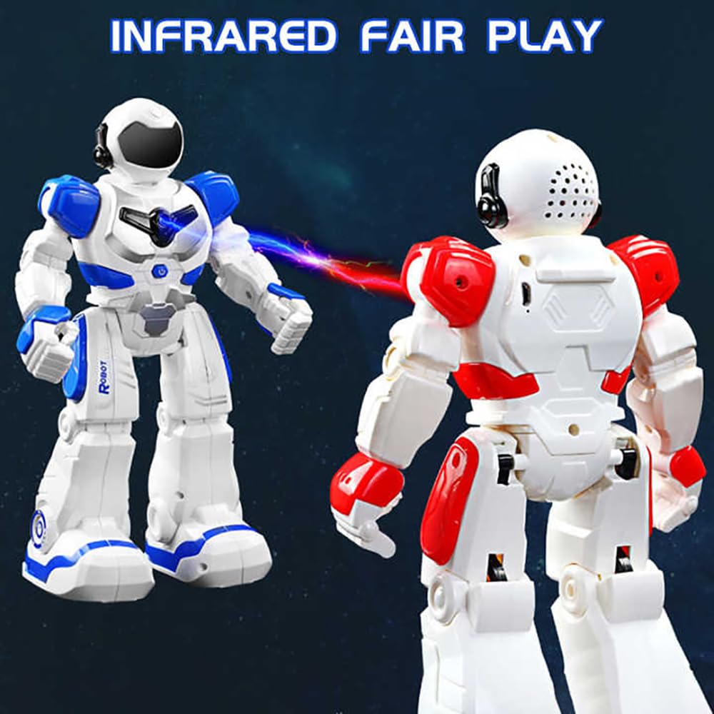 Magicwand R/C Rechargeable Gesture Sensing,Dancing & Glory Robot for Kids with Lights & Sound[White][Pack of 1]