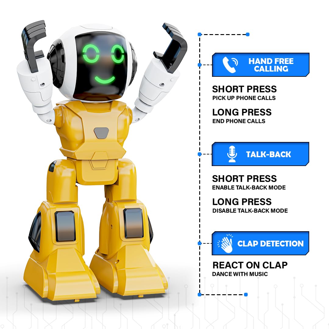 Mirana Moonwalker | Smart Interactive Walking & Talking Robot | USB Rechargeable Type-C | in-Built Bluetooth Speaker | Remote & App Controlled Toy for Kids 2+ 3+ 4+ 5+ 6+ Years (Light Grey)